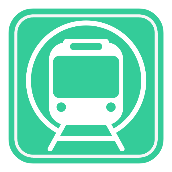 Public transport icon on green background