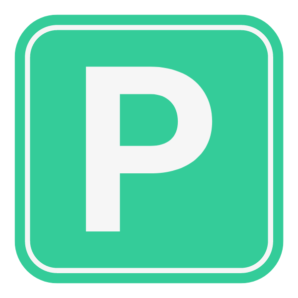 Parking sign with green background