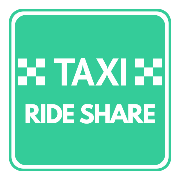 Taxi graphic with green background